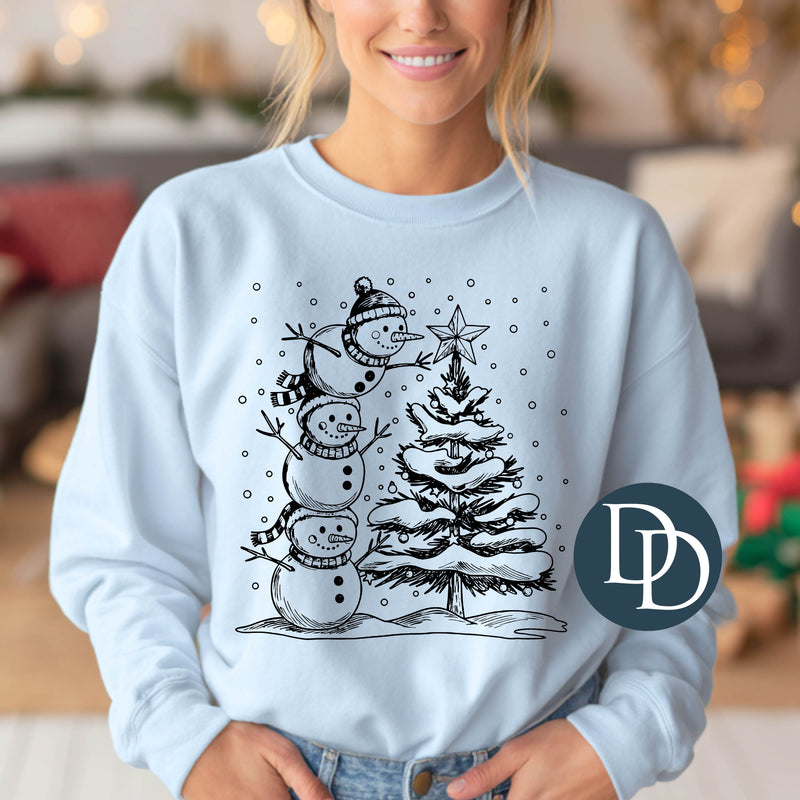 Stacked Snowman Christmas Tree *DTF Transfer*