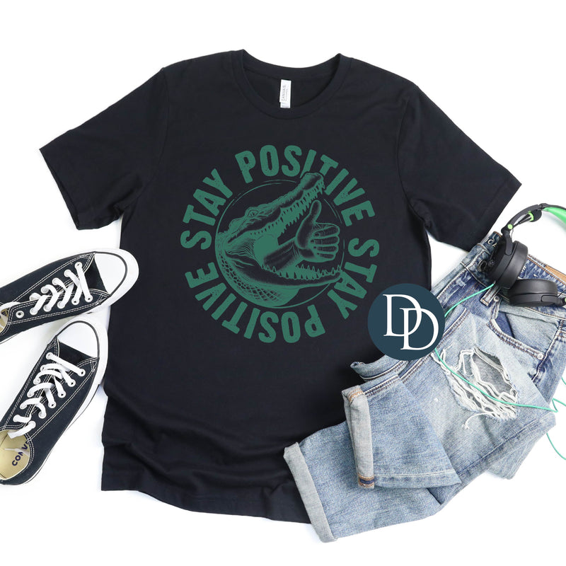 Stay Positive Alligator Swallow Hand *DTF Transfer*