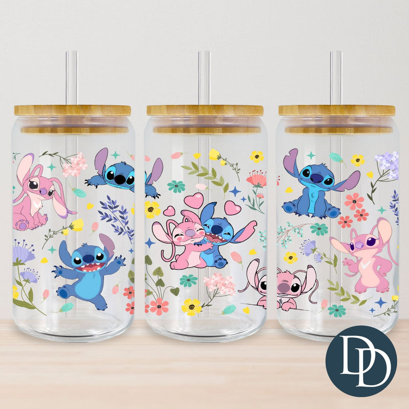 Stitch Friends Floral Summer Fields *UV DTF Cup Wrap*