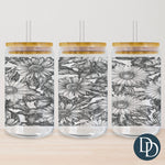 Sunflower Sketches Tumbler Print *Sublimation Print Transfer*