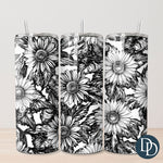 Sunflower Sketches Tumbler Print *Sublimation Print Transfer*