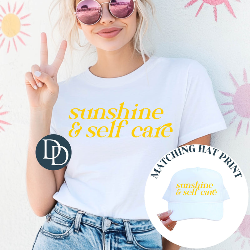 Sunshine Self Care with Hat Design (Maize Yellow Ink) *Screen Print Transfer*