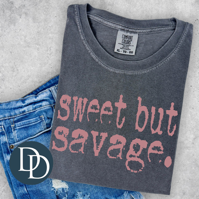 Sweet But Savage Type (Dusty Rose Ink) *Screen Print Transfer*