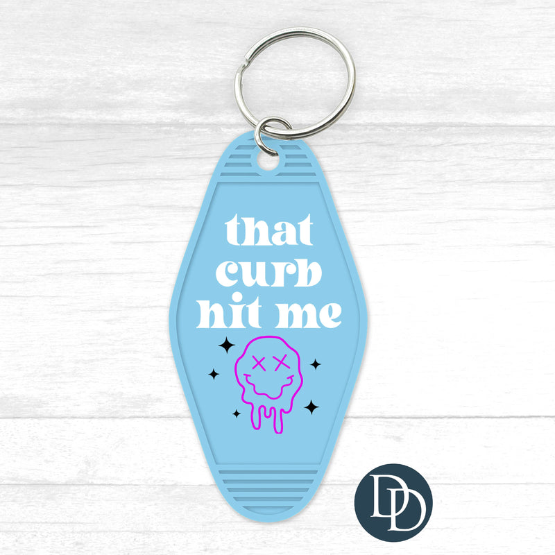 That Curb Hit Me Motel Keychain UV DTF Decal