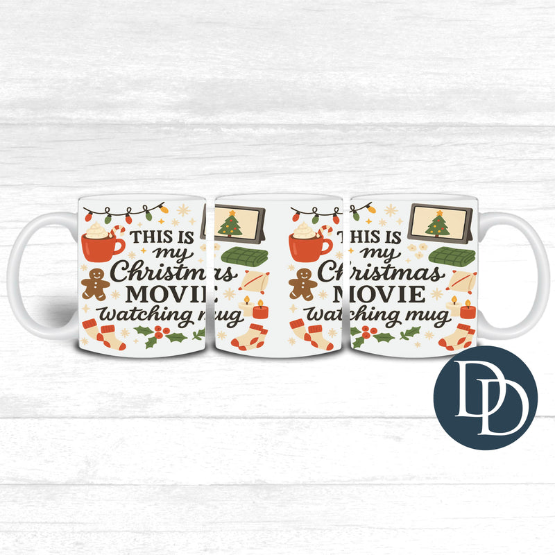 This Is My Christmas Movie Watching Mug Vintage *UV DTF Mug Wrap*
