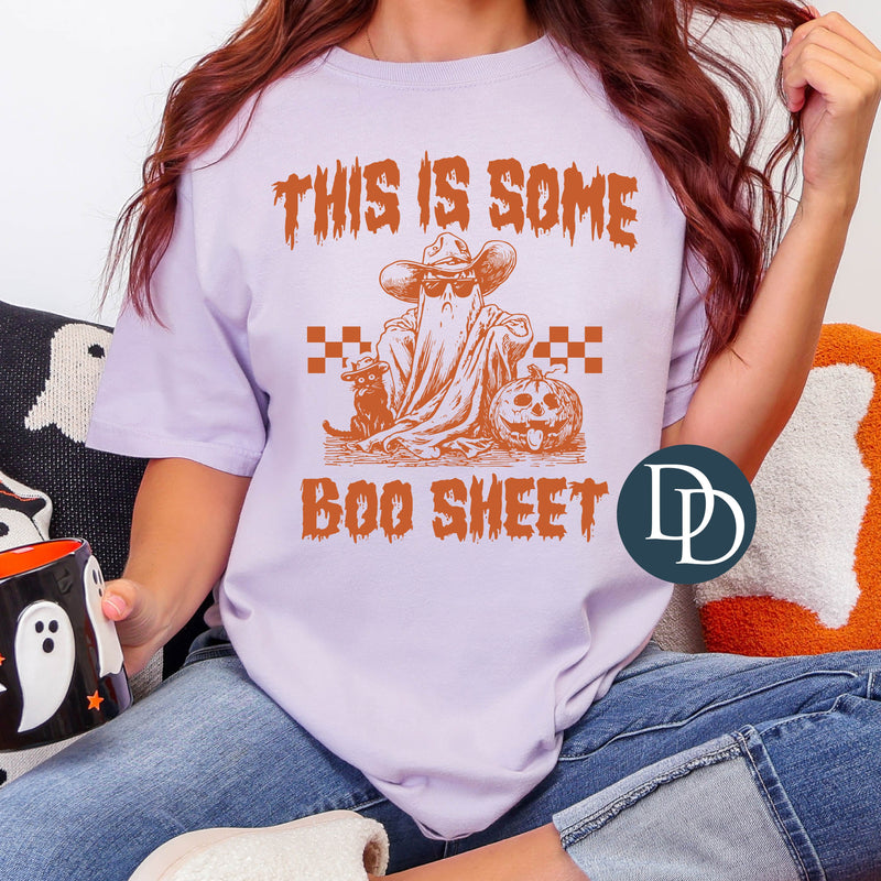 This is Some Boo Sheet Western Ghost (Orange Ink) *Screen Print Transfer*