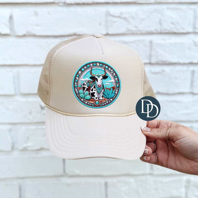 Turquoise Cow Patch *DTF TRANSFER*