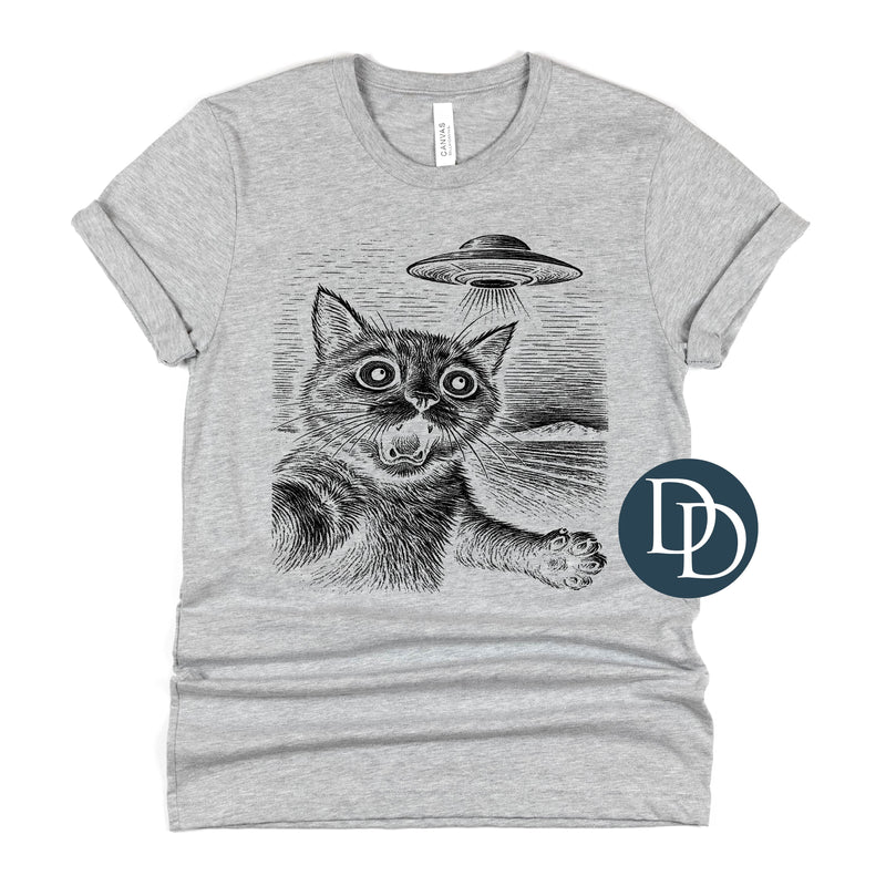 UFO Cat (Black Ink) *Screen Print Transfer*