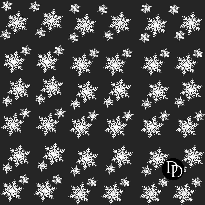 Snowflake Accent Sheet (Black Ink) *Screen Print Transfer*