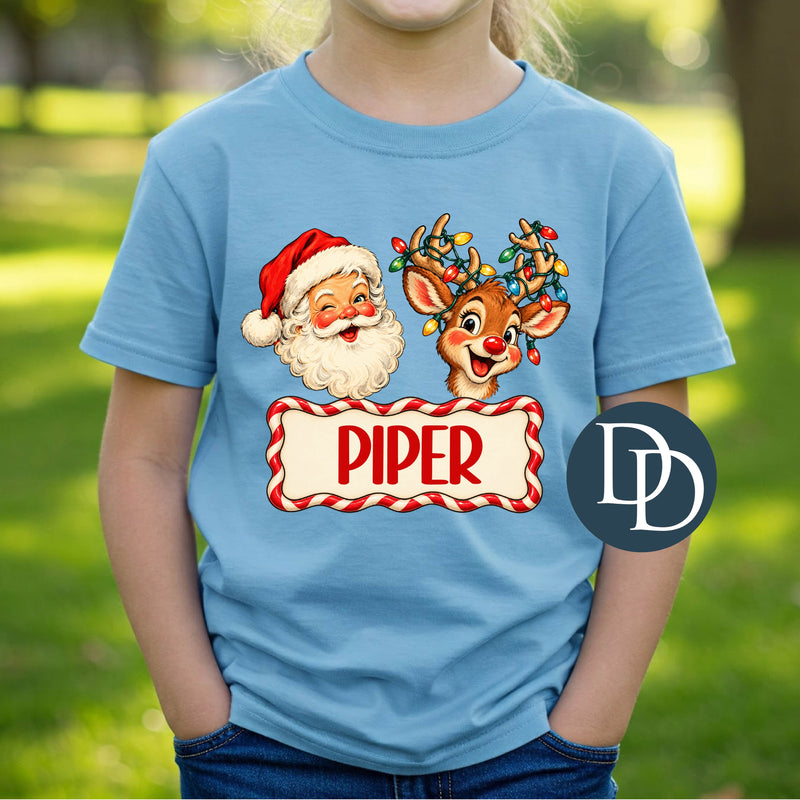 Vintage Christmas Friends Name Semi-Custom *DTF Transfer*