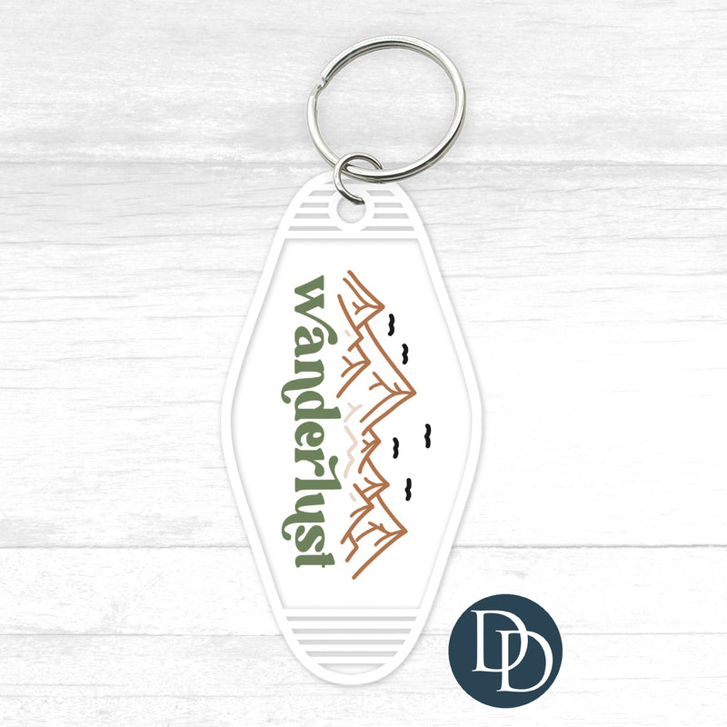 Wanderlust Motel Keychain UV DTF Decal