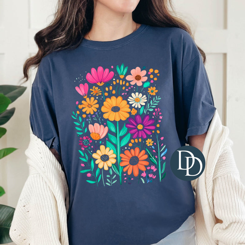 OVERSIZED Watercolor Floral Fields *DTF Transfer*