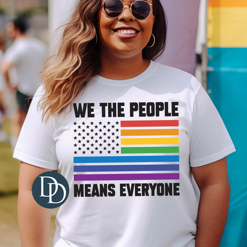 We The People LGBTQ Flag Black Ink *DTF Transfer*
