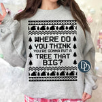 Where Do You Think Oversized Ugly Christmas Sweater (Black Ink) *Screen Print Transfer*