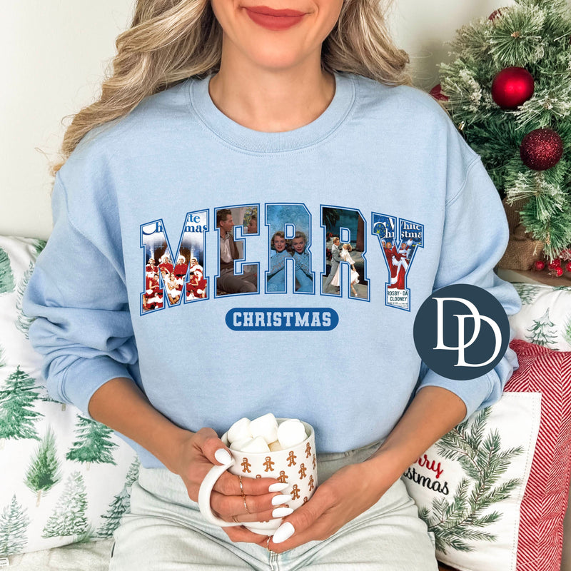 White Christmas Merry Christmas Varsity *DTF Transfer*