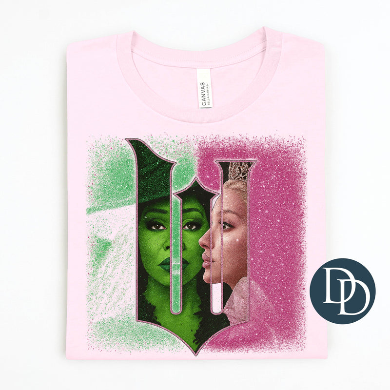 Witches Pink And Green Faux Sparkle *DTF Transfer*