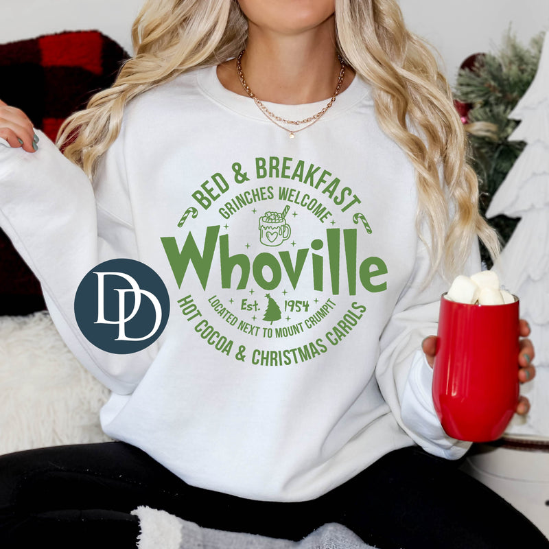 Wville Bed And Breakfast (Kelly Green Ink) *Screen Print Transfer*