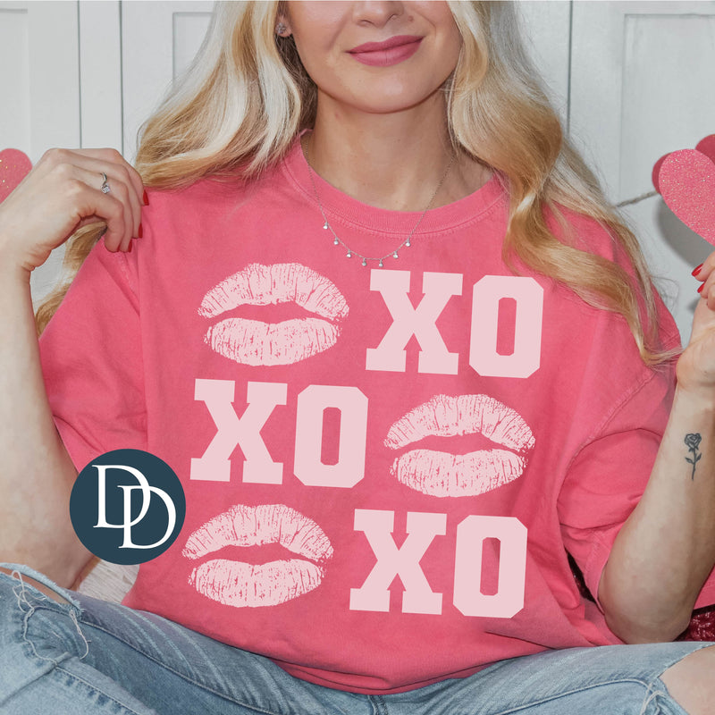 XO XO Lips (Pink Ink) *Screen Print Transfer*