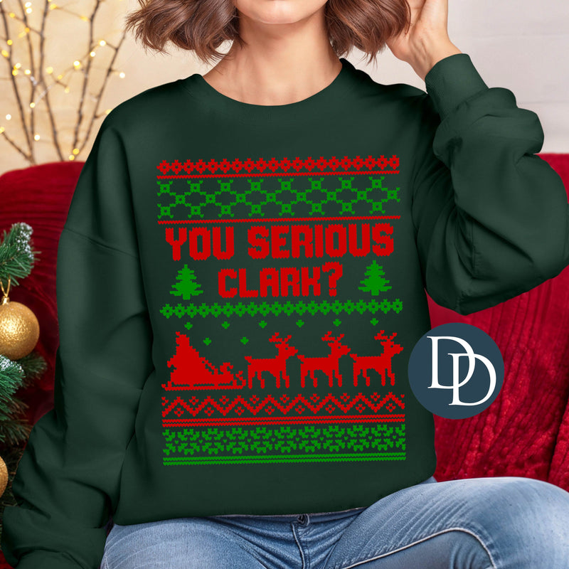 OVERSIZED You Serious Clark Ugly Christmas Sweater *DTF Transfer*