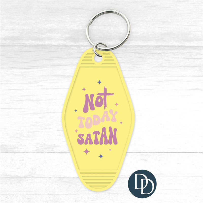 Not Today Satan Motel Keychain UV DTF Decal