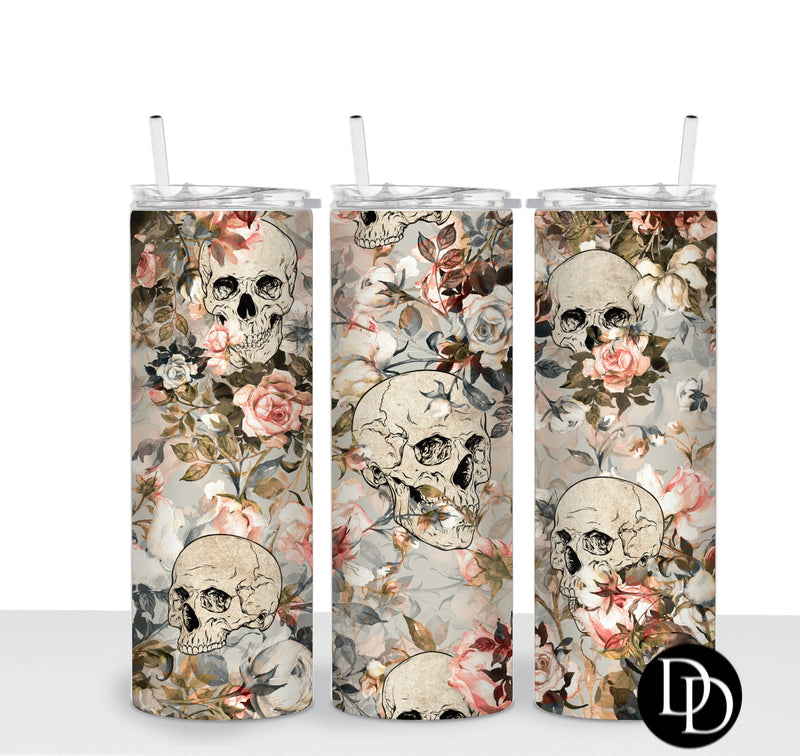 Vintage Floral Skeletons *Sublimation Print Transfer*