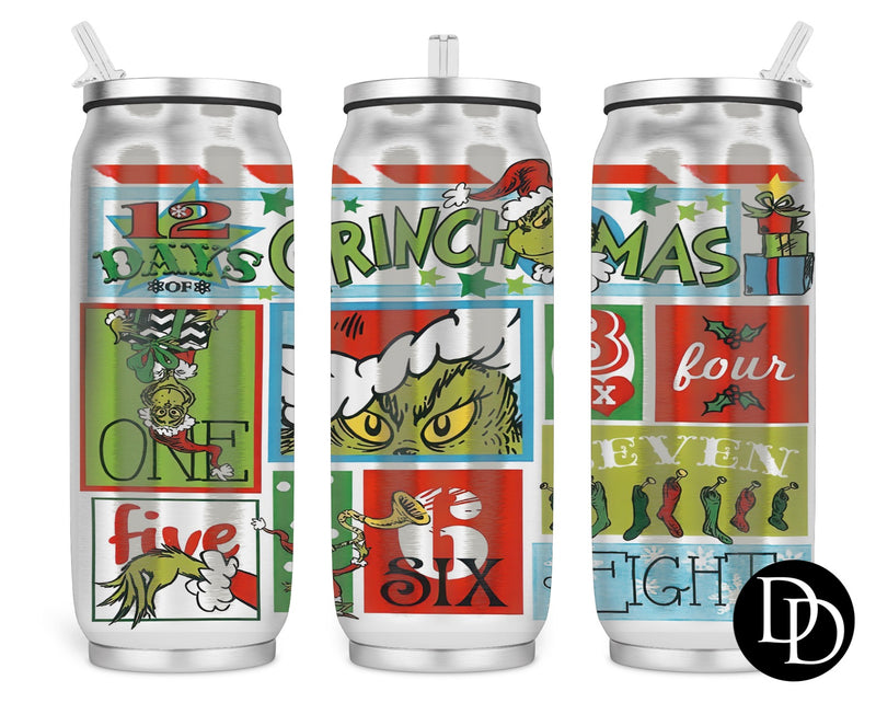 12 days of Grinchmas 17 oz Skinny Can Cooler