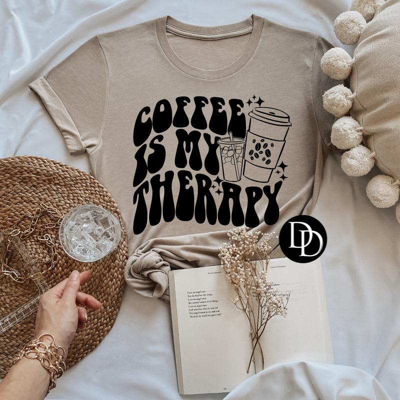Coffee Is My Therapy (Black Ink) *Screen Print Transfer*