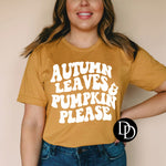 Autumn Leaves & Pumpkin Please *Screen Print Transfer*