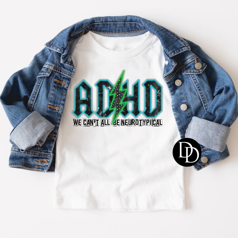 Youth Neon Blue ADHD - NOT RESTOCKING - *Clear Film Screen Print Transfer*