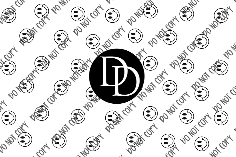 Black Smiley Face Accent Sheet *Screen Print Transfer*