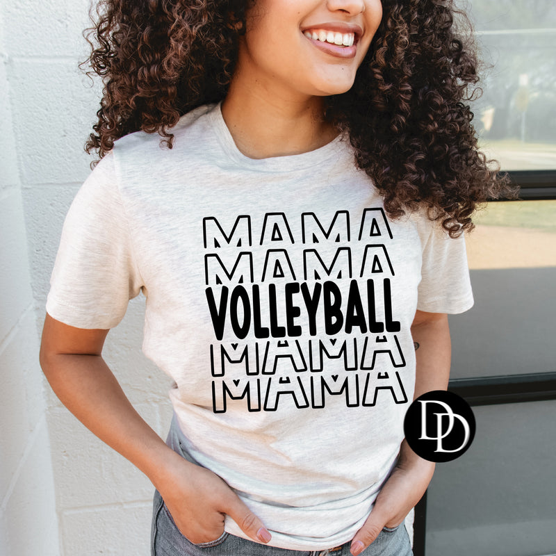 Stacked Volleyball Mama (Black Ink)  *Screen Print Transfer*
