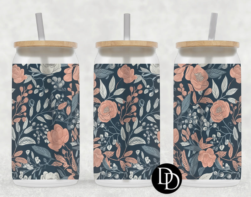 Navy Boho Floral *Sublimation Print Transfer*