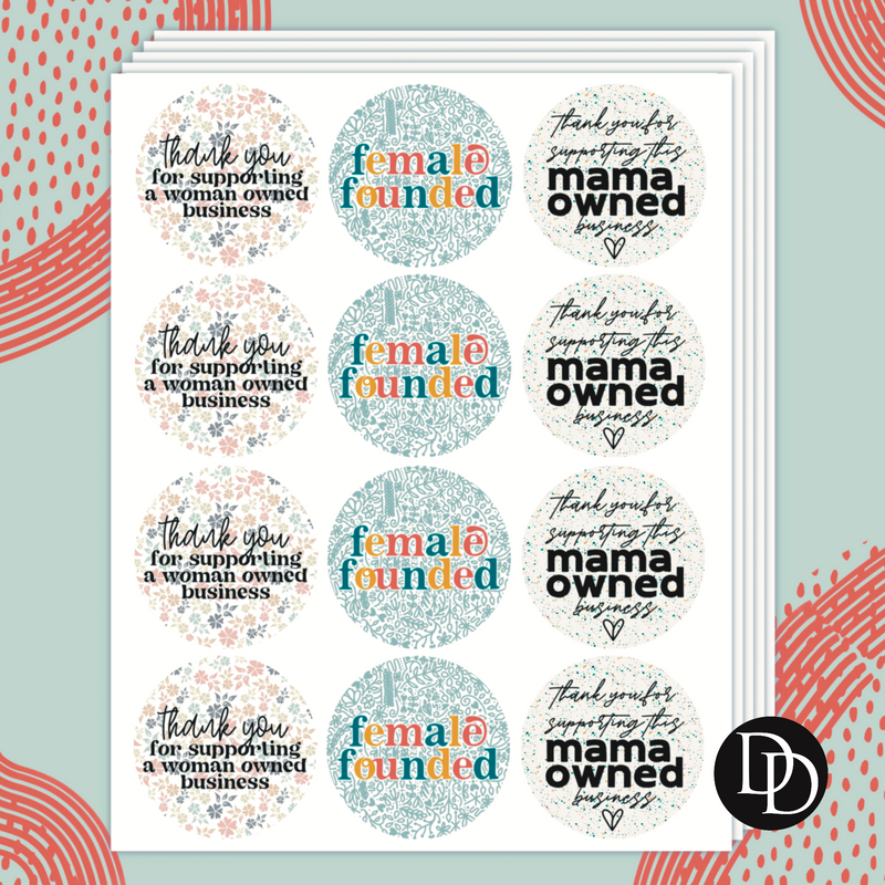 Female Owned Business Packaging Stickers