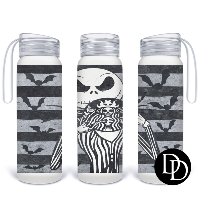 Skeleton Coffee 500 ml Frosted Glass Water Bottle