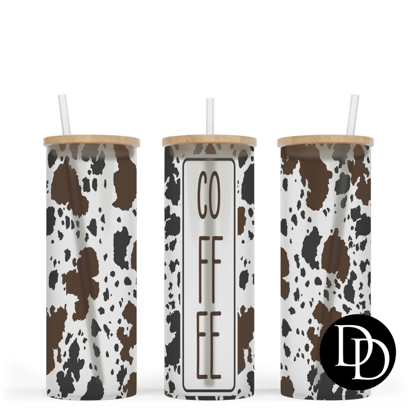 Cow print coffee 25 oz Frosted Skinny Tumbler