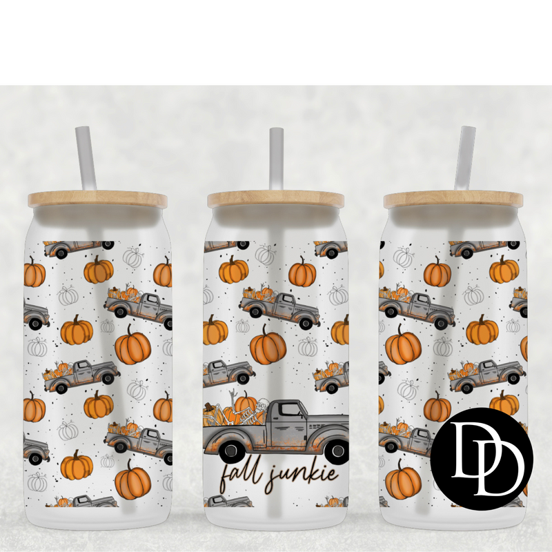 Fall Vibes 16 oz Frosted Glass Can