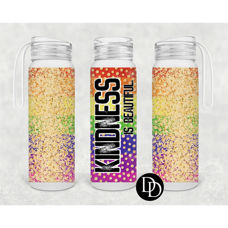 Kindness is beautiful 500 ml Frosted Glass Water Bottle