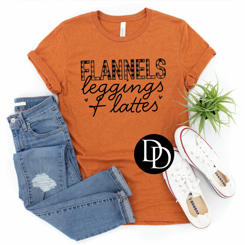 Flannels Leggings & Lattes *Screen Print Transfer*