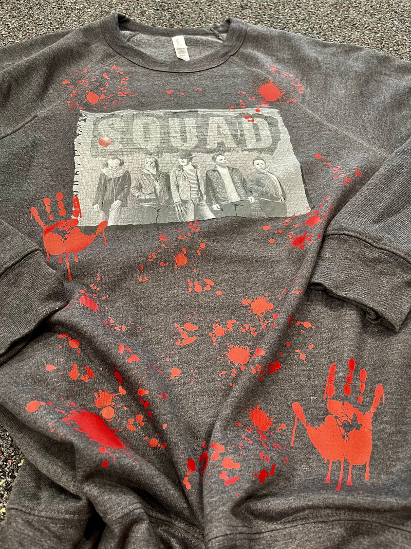 Bloody Hand Prints & Blood Splatter Accent Sheet (Red Ink) *Screen Print Transfer*